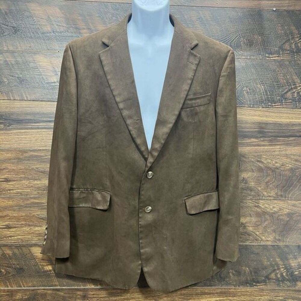 Lauren Ralph Lauren Blazer Suede Men‎ Luxury Fall Sport Coat 42R Paisley Lined